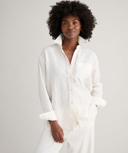 UNTUCKit Linen Relaxed Fit Melanie Shirt White