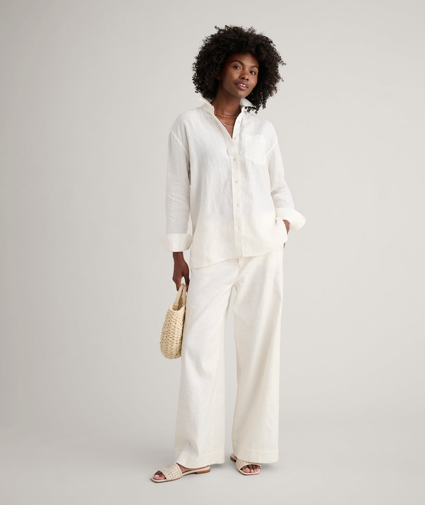 UNTUCKit Linen Relaxed Fit Melanie Shirt White