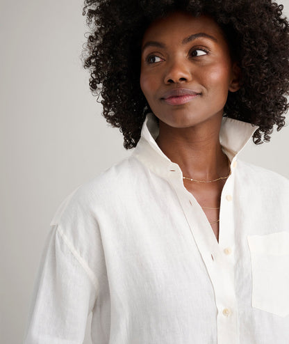 UNTUCKit Linen Relaxed Fit Melanie Shirt White