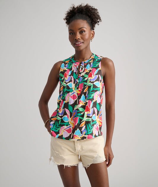 UNTUCKit Linen Blend Frida Shirt Black Jungle Print