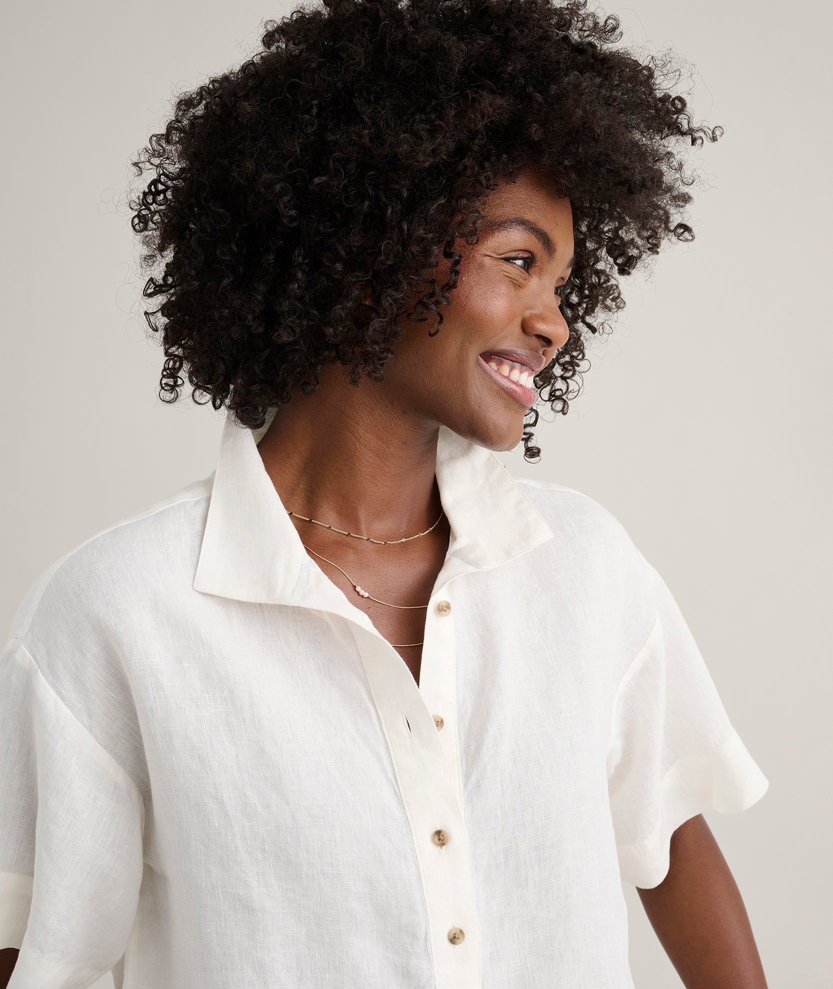 UNTUCKit Linen Popover Untucked Ivy Shirt Solid White