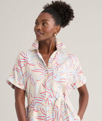UNTUCKit Linen Blend Betty Dress Floral Print