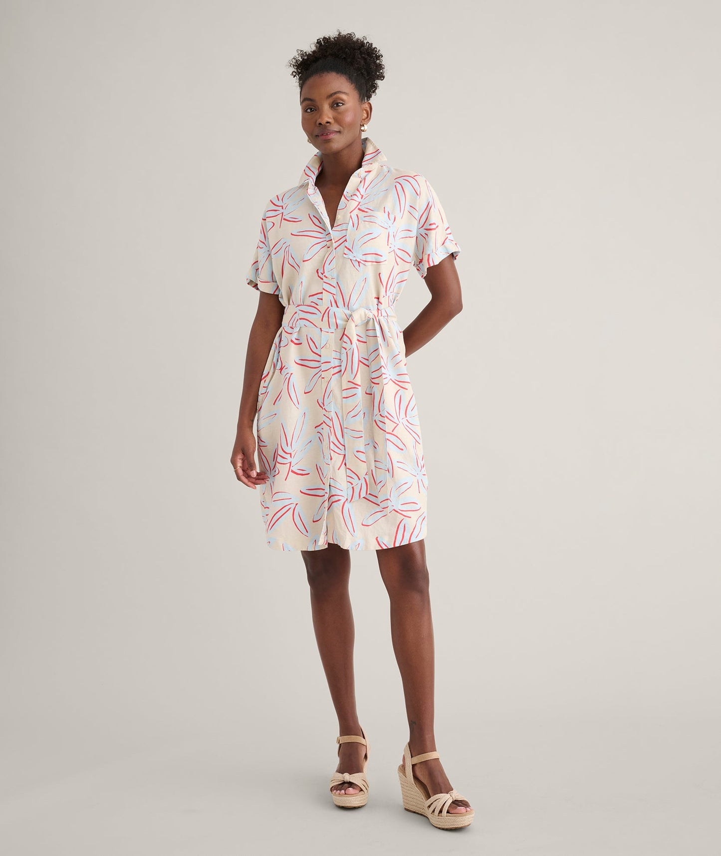 UNTUCKit Linen Blend Betty Dress Floral Print