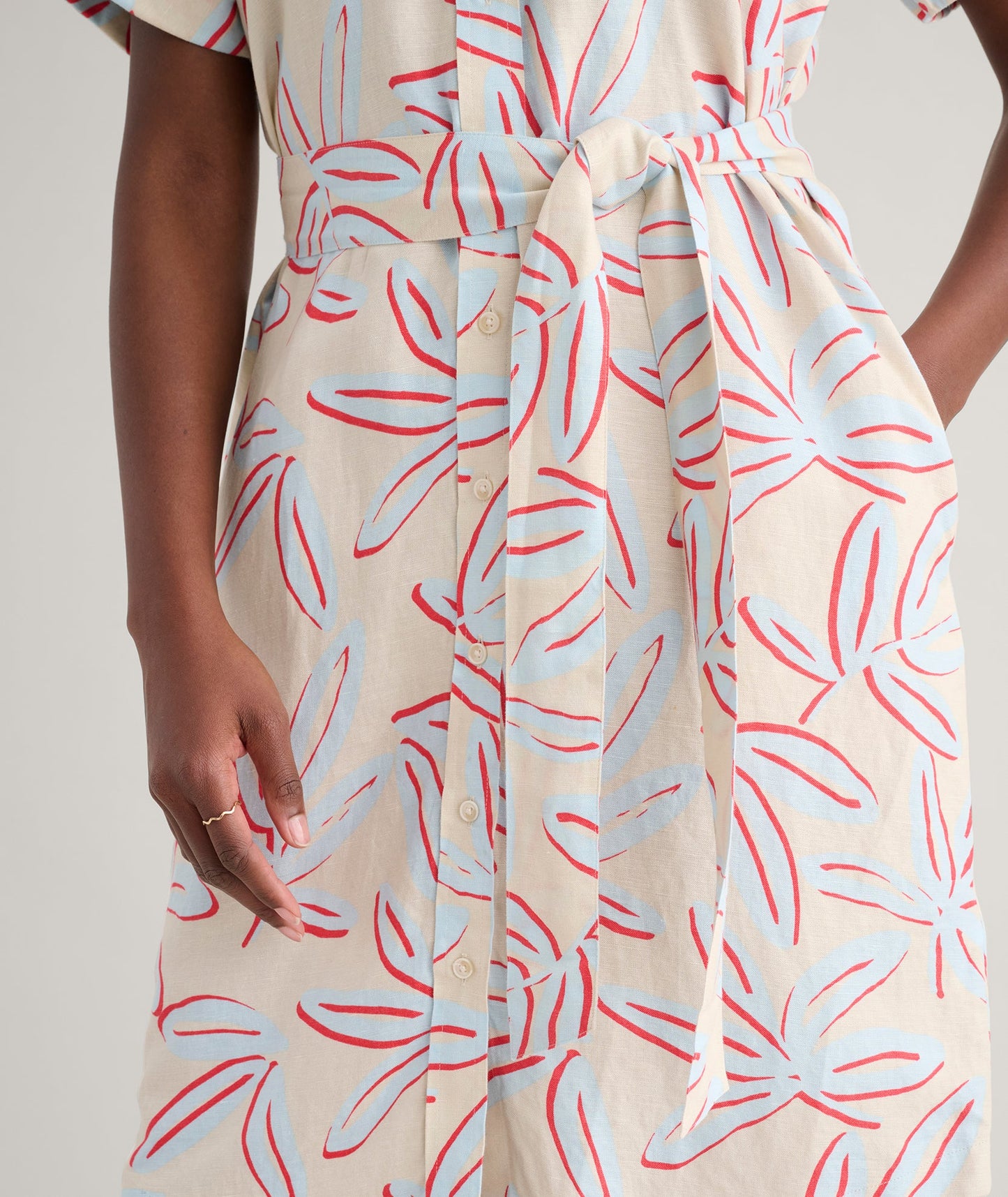 UNTUCKit Linen Blend Betty Dress Floral Print