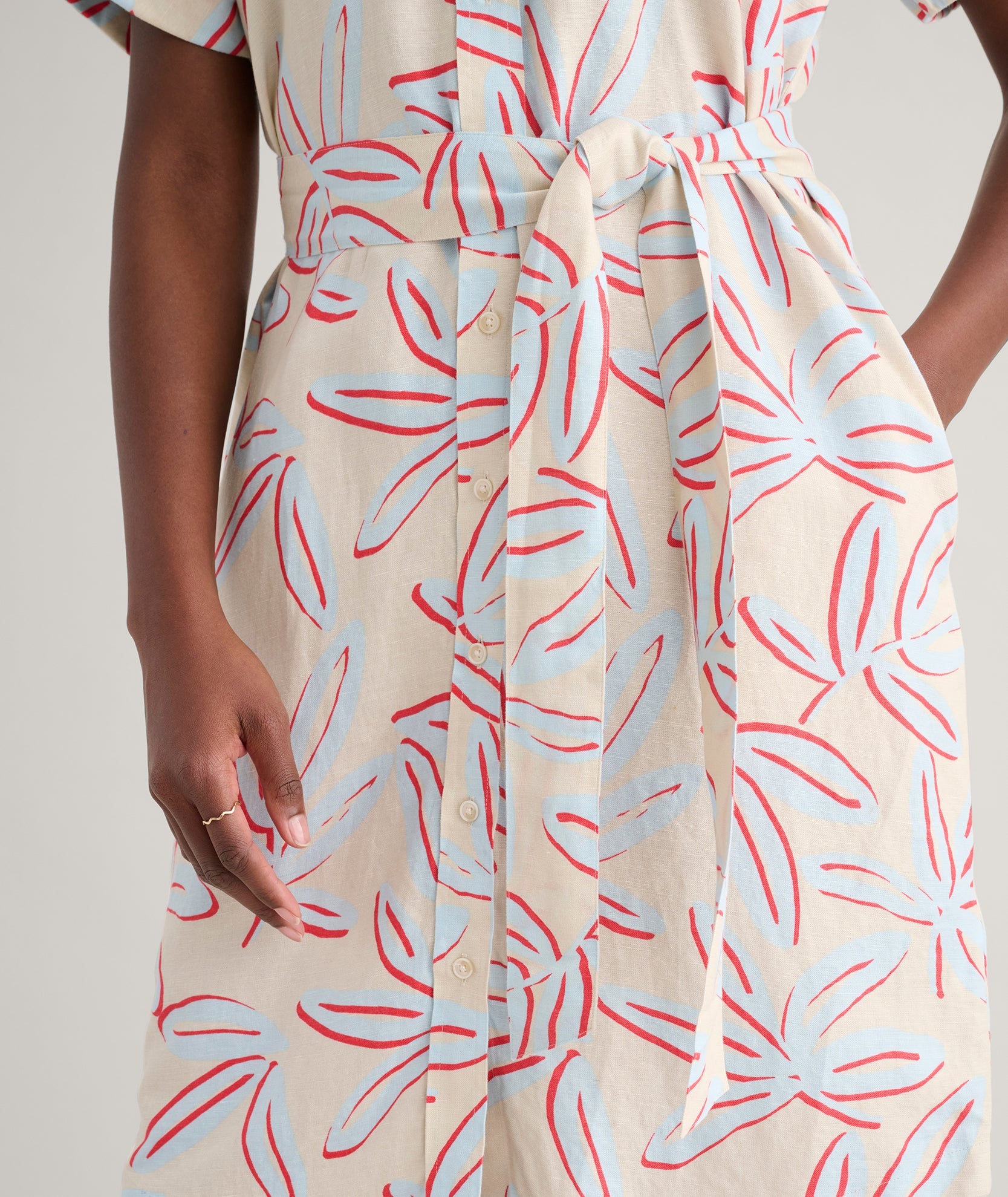 UNTUCKit Linen Blend Betty Dress Floral Print