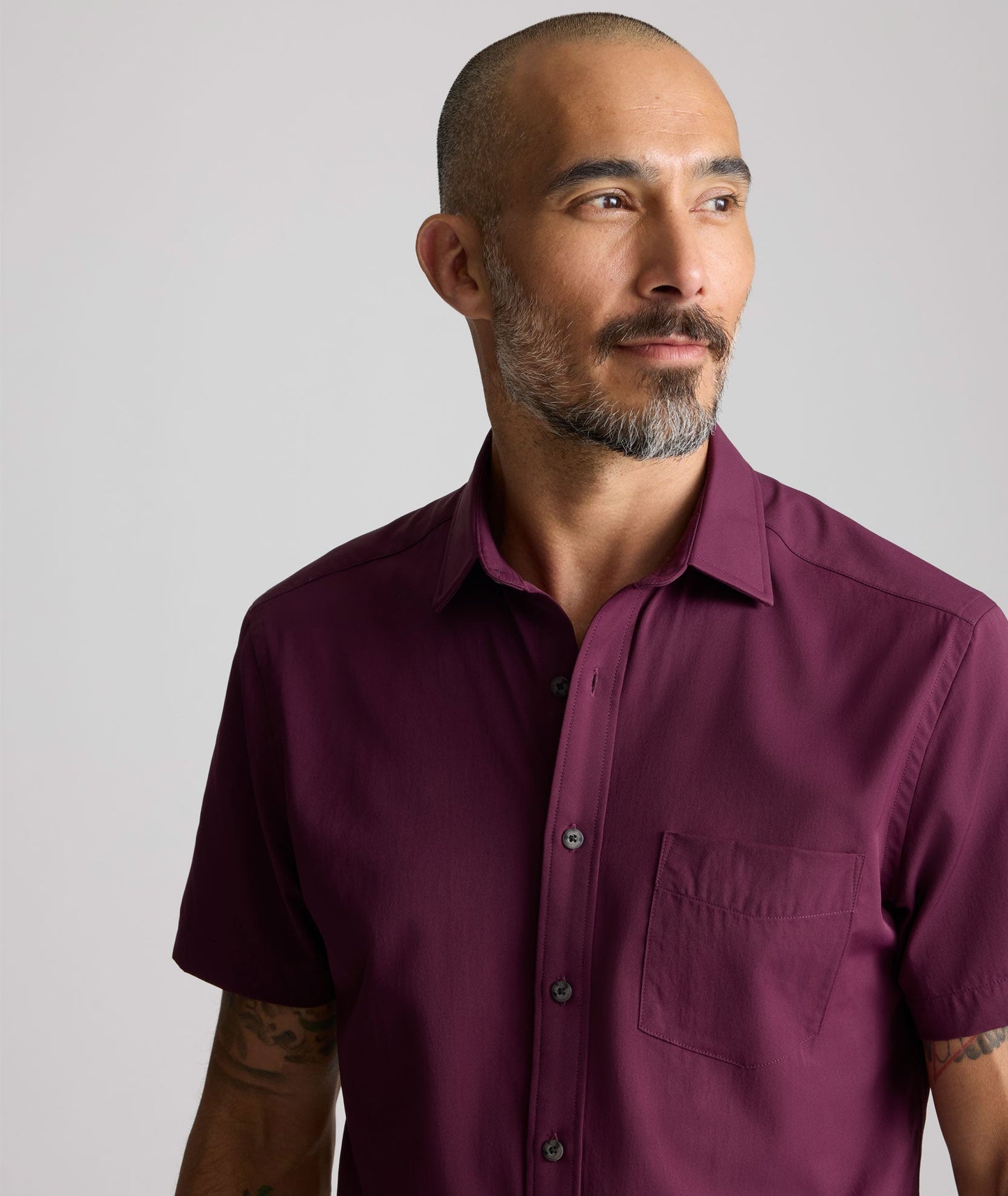 UNTUCKit Performance Short-Sleeve Gironde Shirt Burgundy