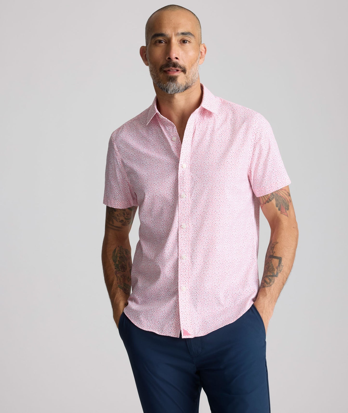 UNTUCKit Performance Short-Sleeve Brookstone Shirt Pink