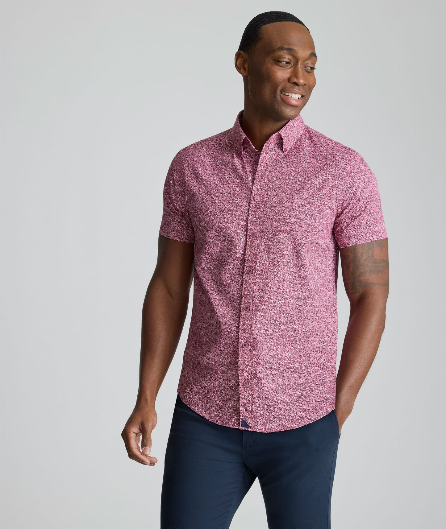 UNTUCKit Performance Short-Sleeve Halloway Shirt Pink