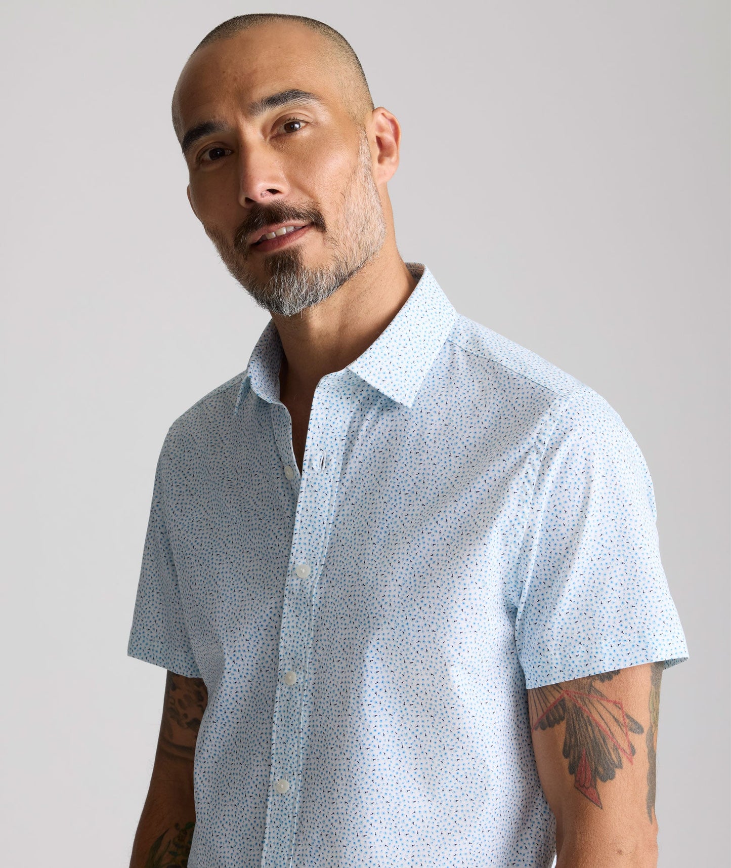 UNTUCKit Performance Short-Sleeve Brookstone Shirt Blue