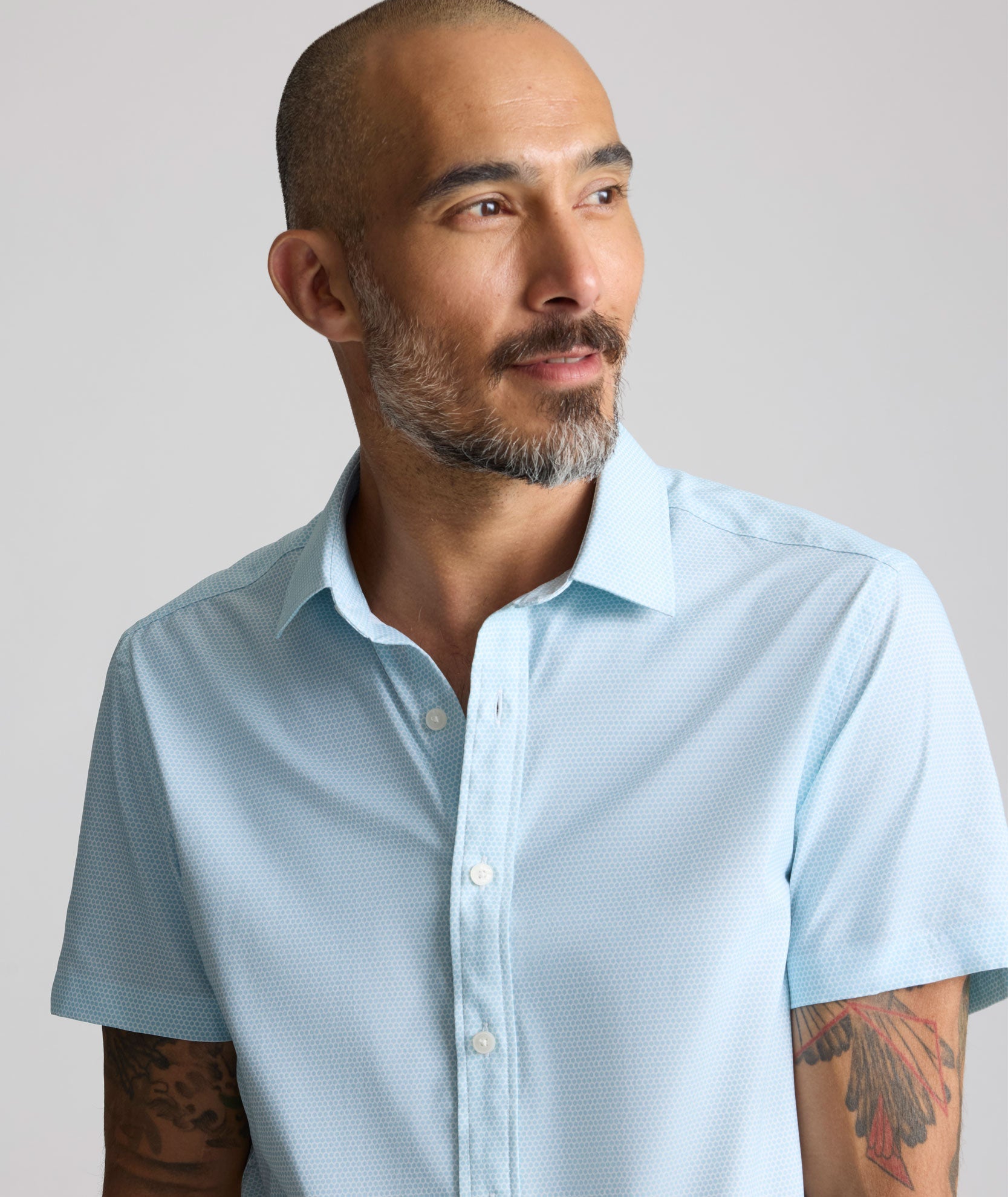 UNTUCKit Performance Short-Sleeve Lobo Shirt Light Blue