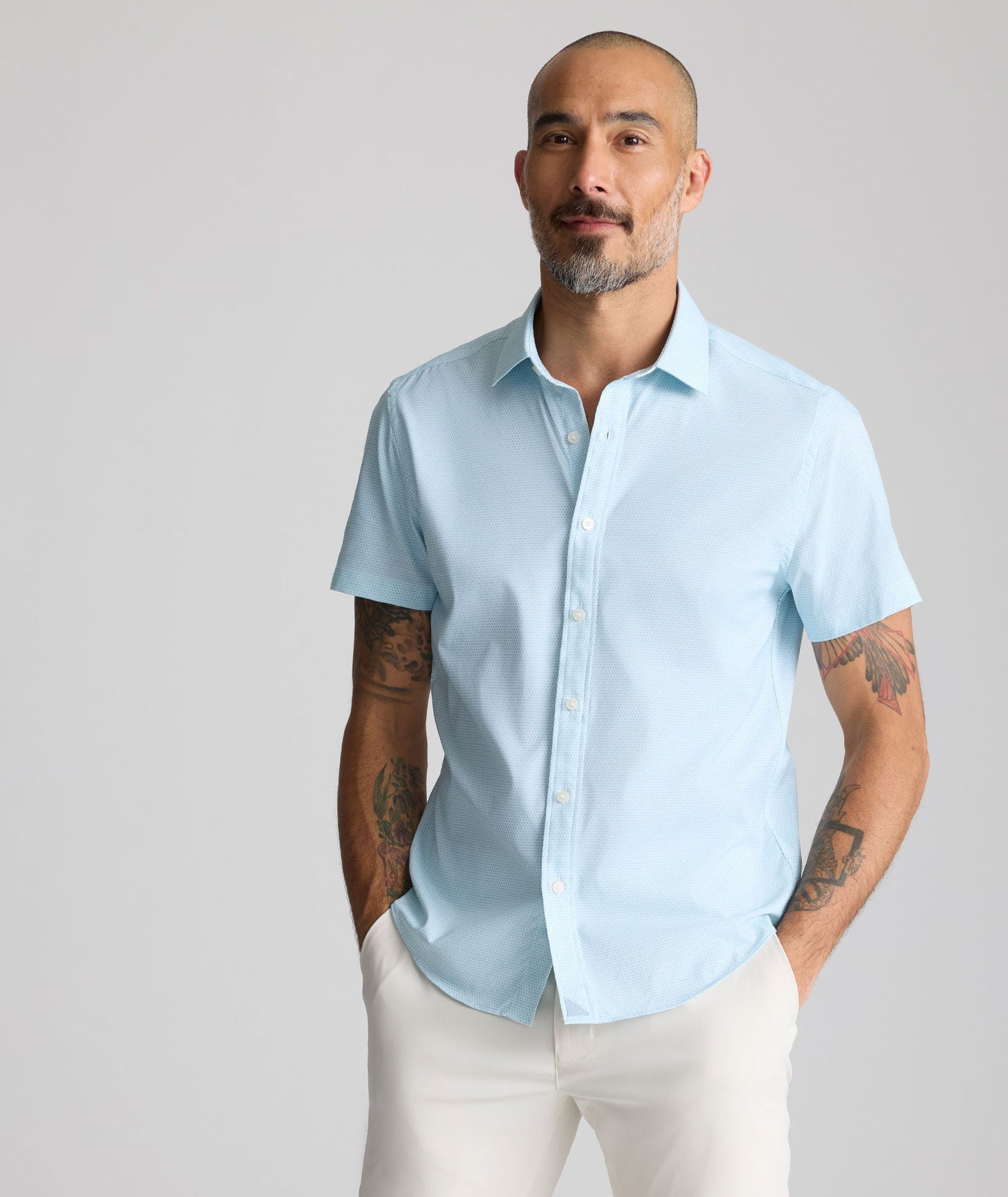 UNTUCKit Performance Short-Sleeve Lobo Shirt Light Blue