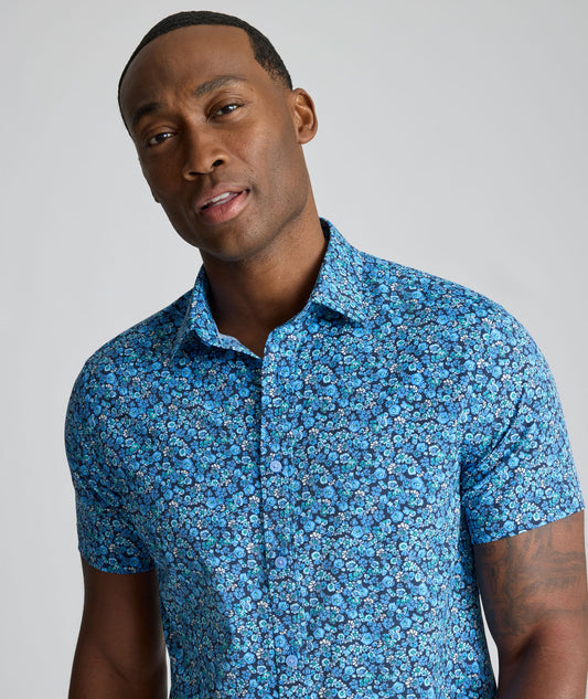 UNTUCKit Performance Short-Sleeve Zamora Shirt Navy