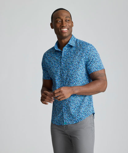 UNTUCKit Performance Short-Sleeve Zamora Shirt Navy