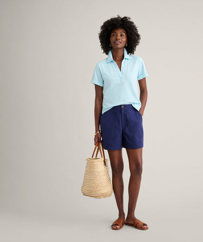 UNTUCKit Cotton Knit Shelby Polo Solid Aqua Blue