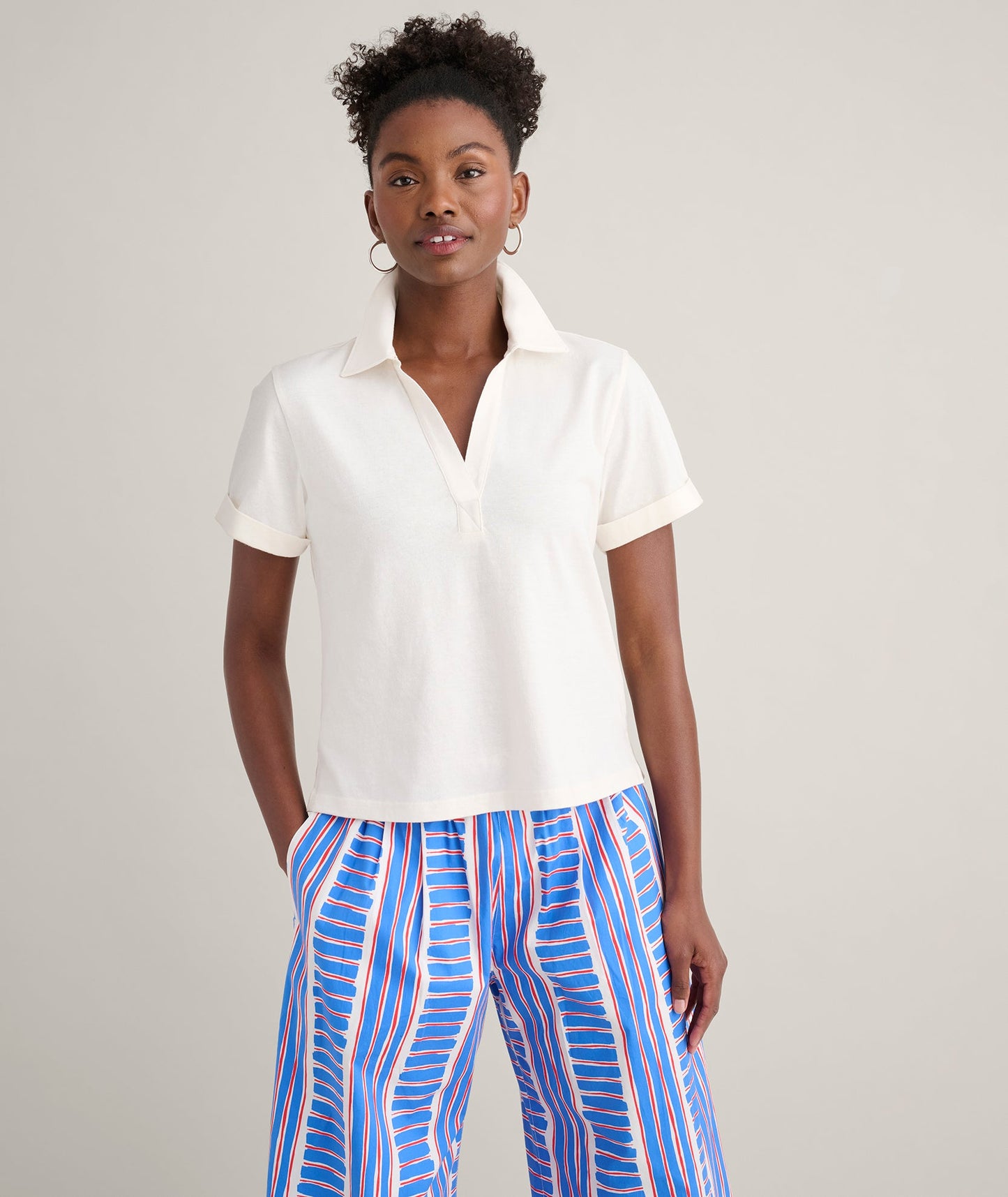 UNTUCKit Cotton Knit Shelby Polo Solid white