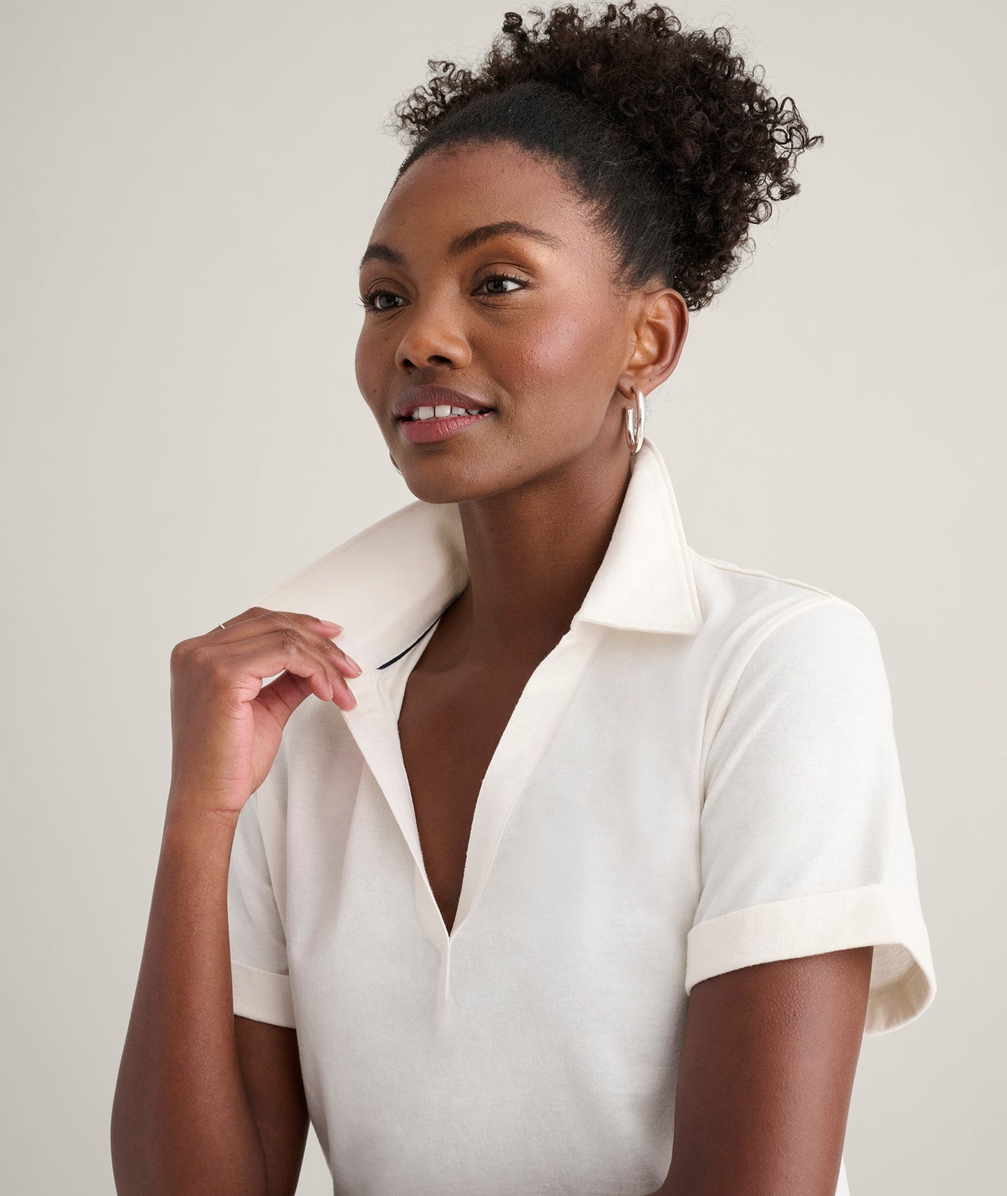 UNTUCKit Cotton Knit Shelby Polo Solid white