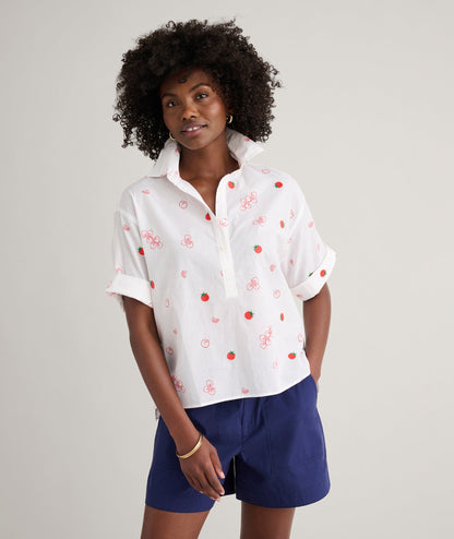 UNTUCKit Cotton Tomato Print Chrissy Shirt Tomato Print