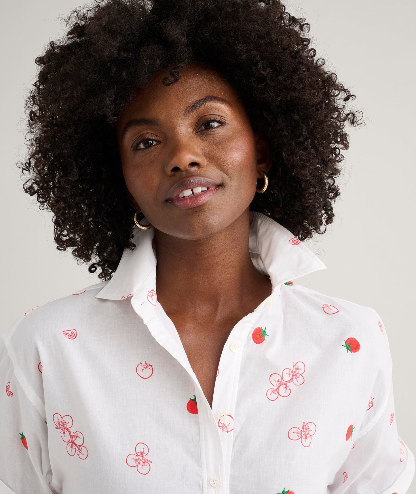 UNTUCKit Cotton Tomato Print Chrissy Shirt Tomato Print