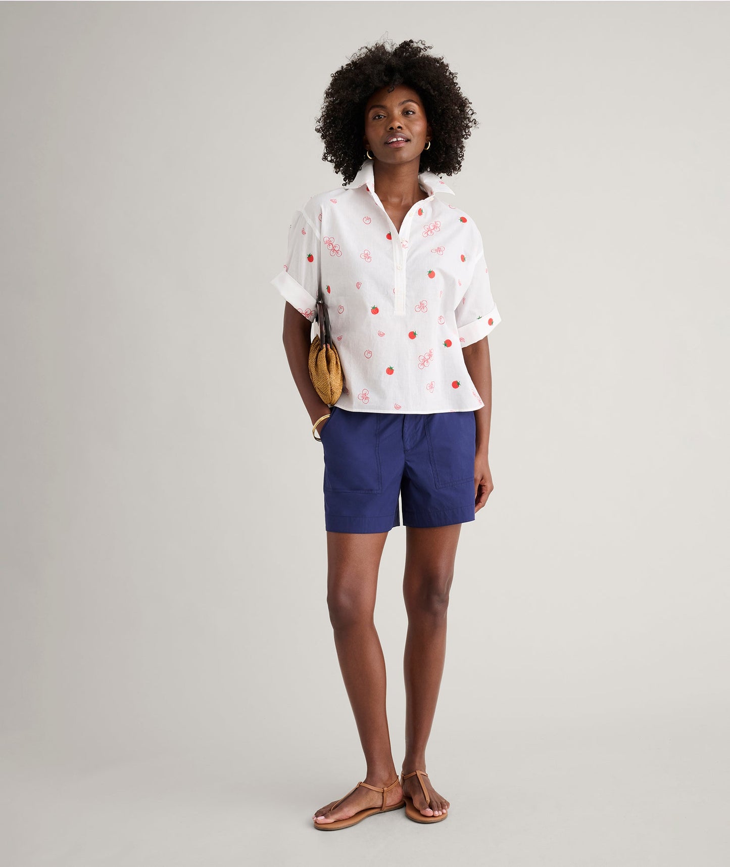 UNTUCKit Cotton Tomato Print Chrissy Shirt Tomato Print