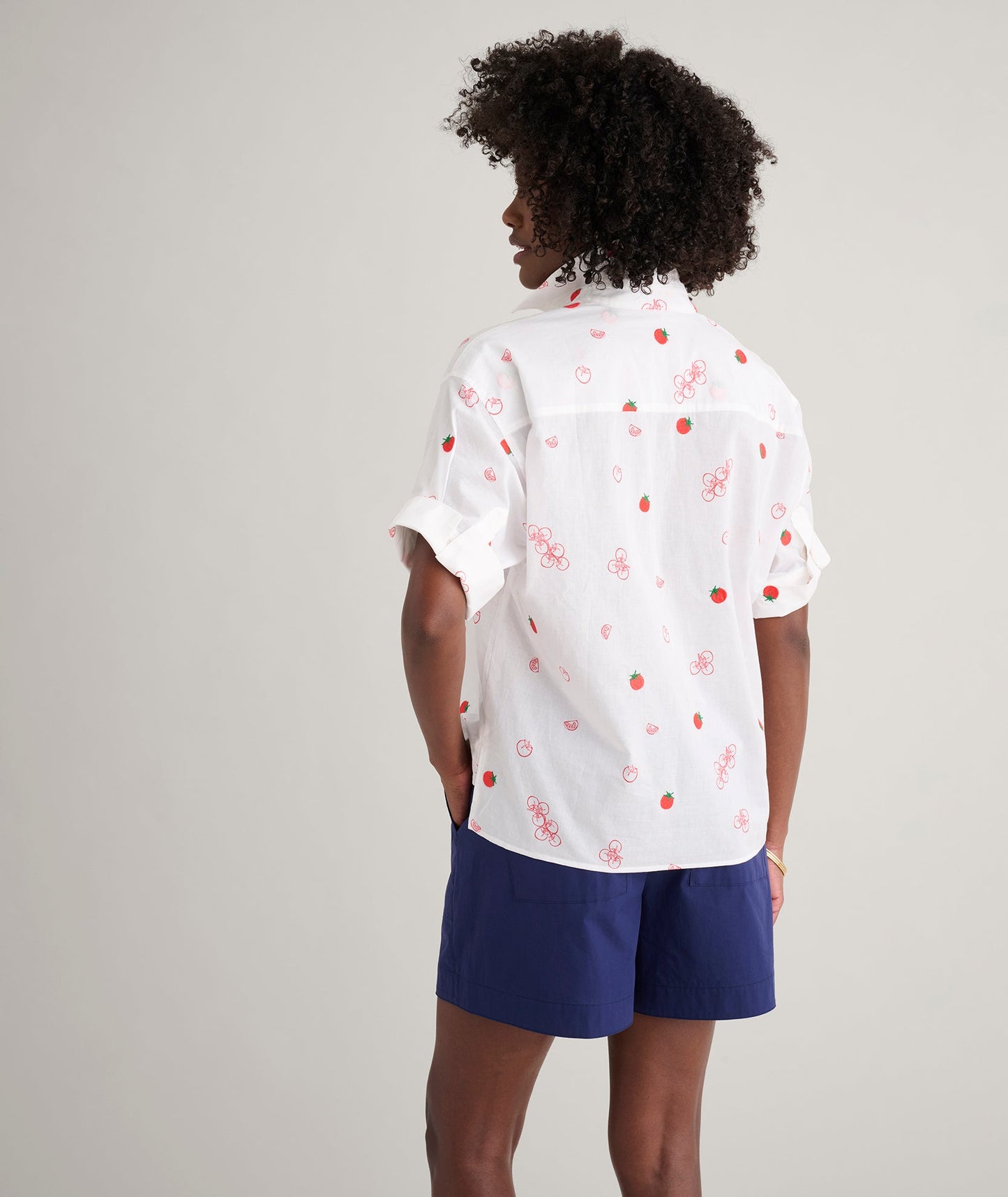 UNTUCKit Cotton Tomato Print Chrissy Shirt Tomato Print
