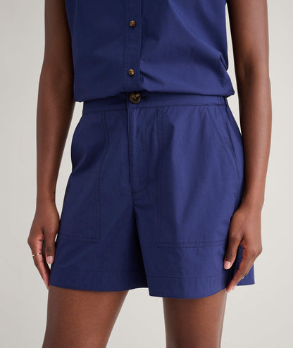 UNTUCKit Cotton Poplin Ada Short Solid Navy