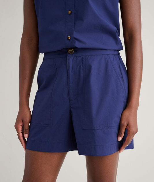 UNTUCKit Cotton Poplin Ada Short Solid Navy