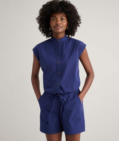 UNTUCKit Cotton Poplin Ada Short Solid Navy