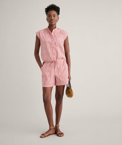 UNTUCKit Cotton Poplin Ada Short Red Mini Floral print