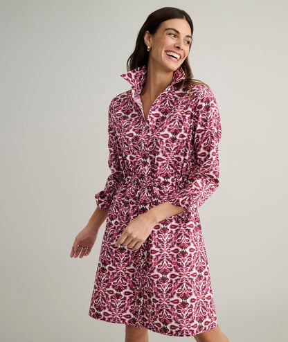 UNTUCKit Stretch Cotton Poplin Taylor Shirtdress Pink Multi