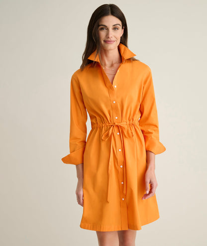 UNTUCKit Stretch Cotton Poplin Taylor Shirtdress Orange