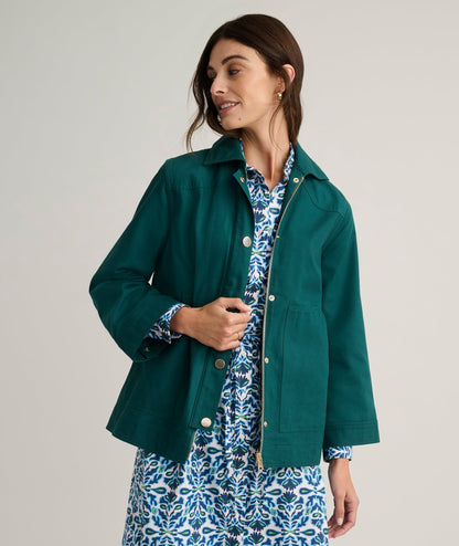 UNTUCKit Cotton Canvas Logan Jacket Teal