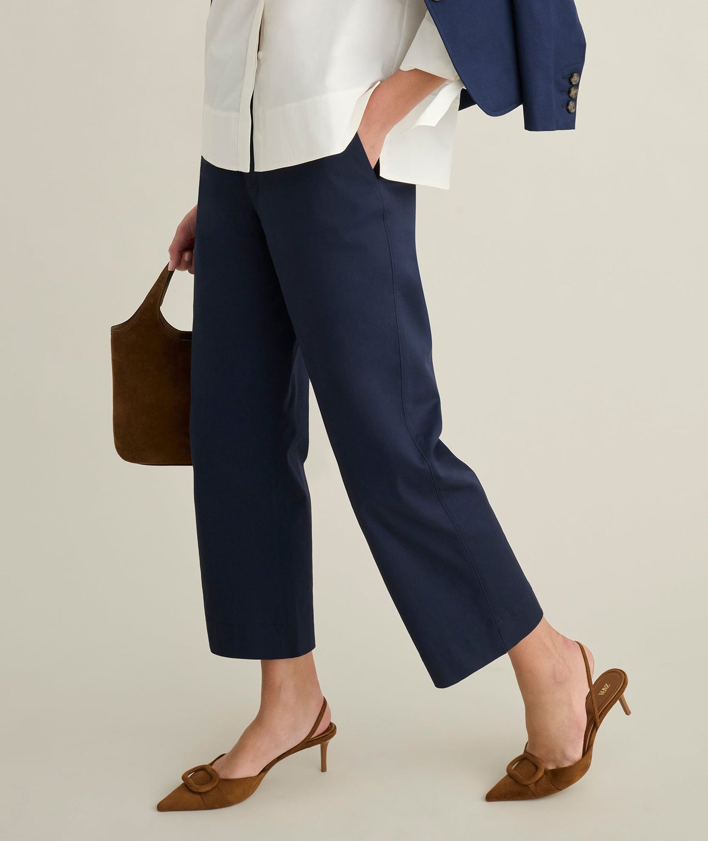 UNTUCKit Stretch Twill Ava Cropped Pant Navy