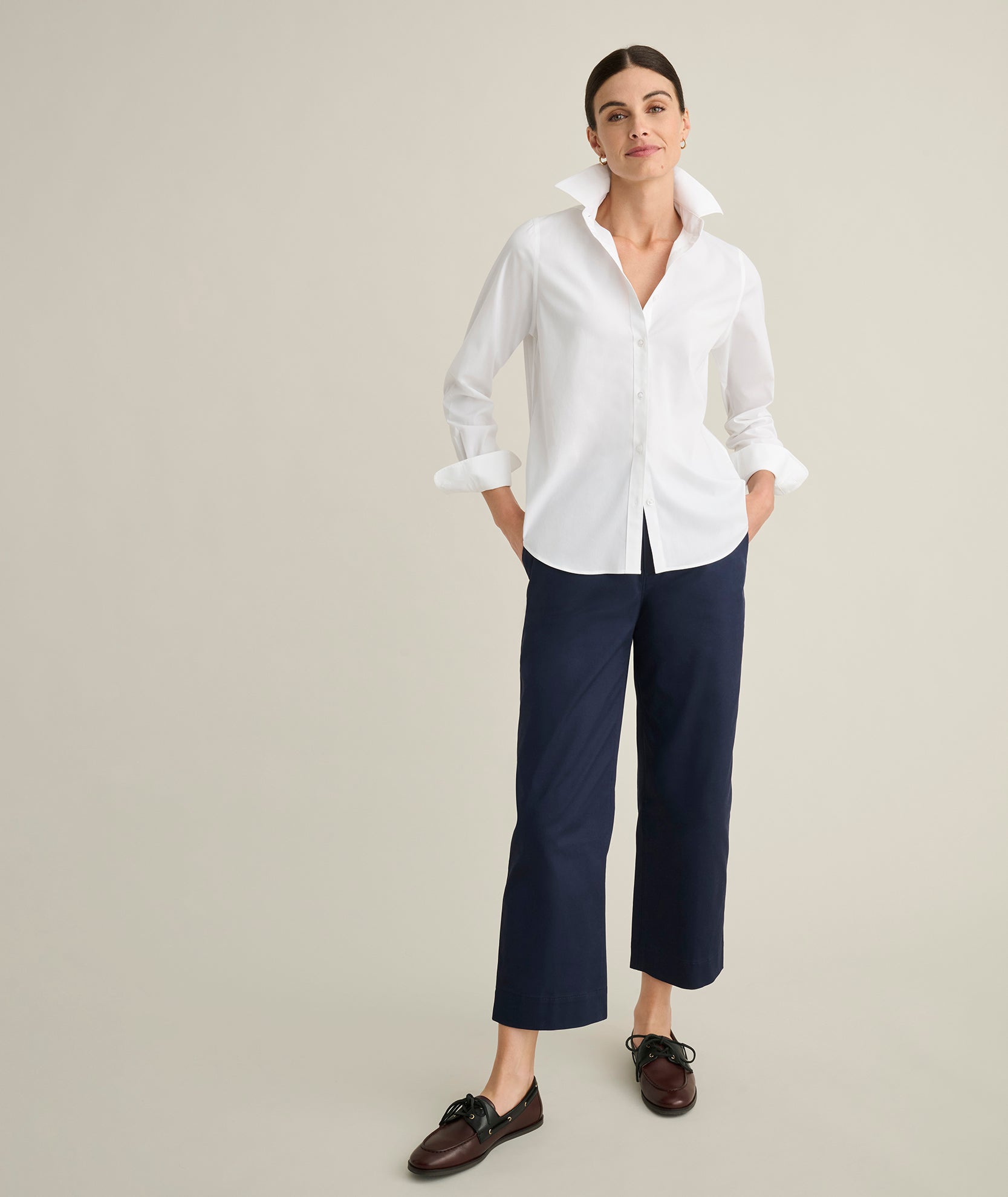 UNTUCKit Stretch Twill Ava Cropped Pant Navy