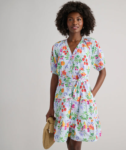 UNTUCKit Cotton Short-Sleeve Sierra Dress Multicolor Garden Print