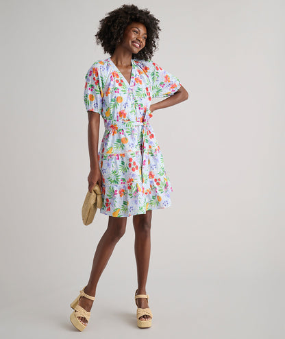 UNTUCKit Cotton Short-Sleeve Sierra Dress Multicolor Garden Print