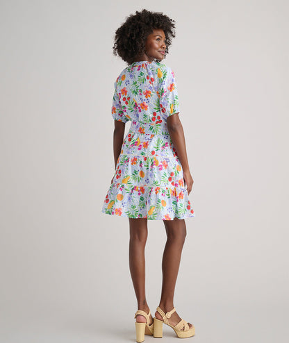 UNTUCKit Cotton Short-Sleeve Sierra Dress Multicolor Garden Print