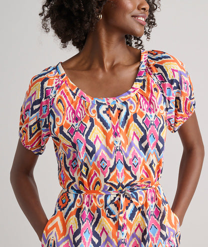 UNTUCKit Cotton Marguerite Midi Dress Ikat Print