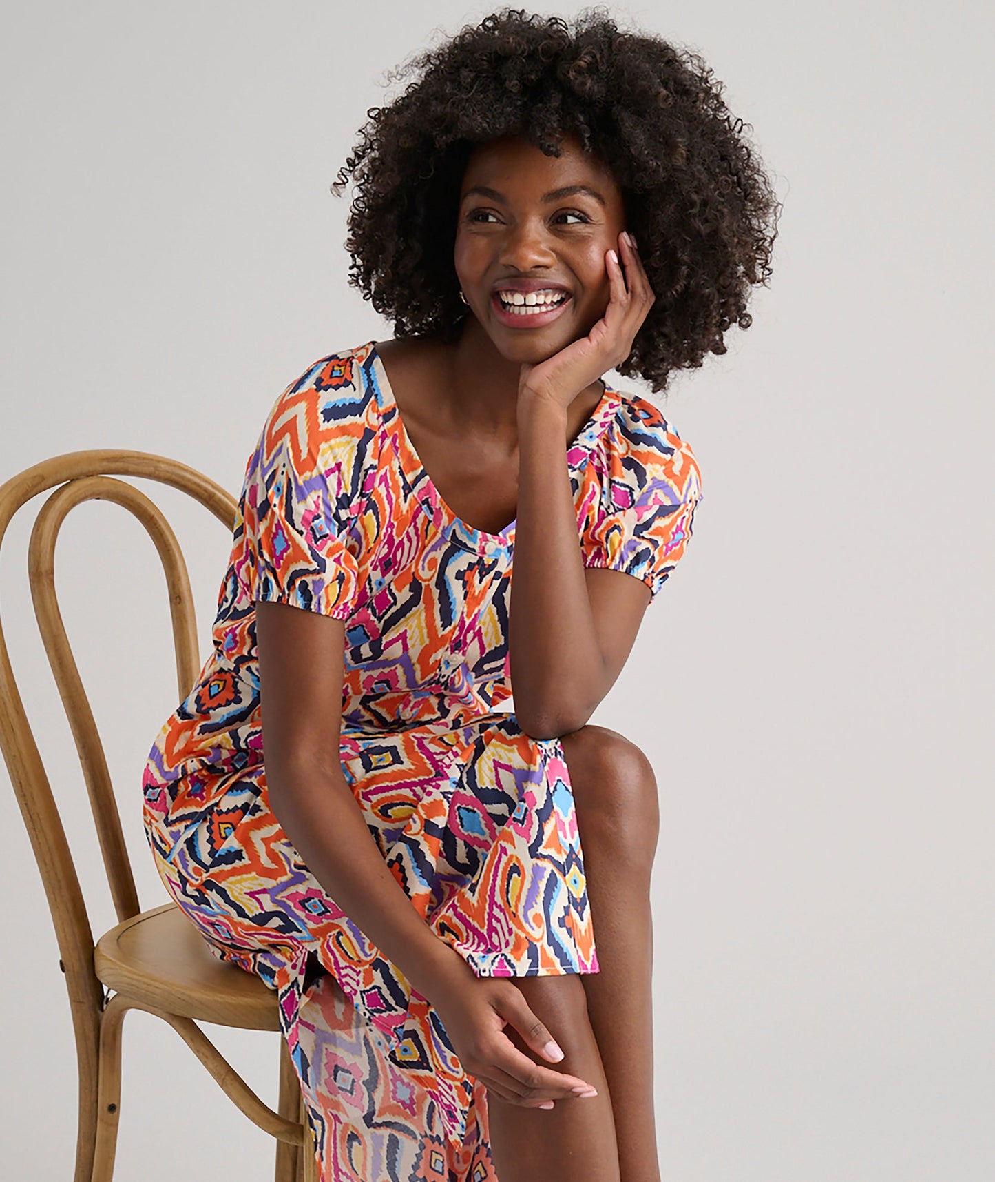 UNTUCKit Cotton Marguerite Midi Dress Ikat Print