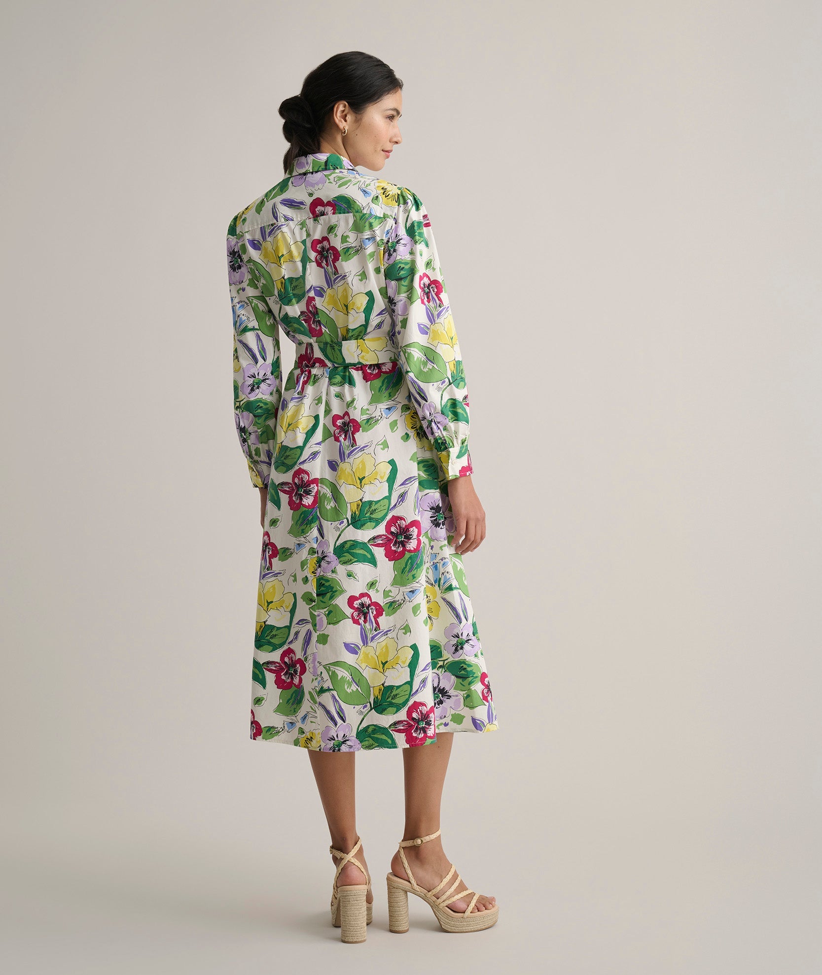 UNTUCKit Stretch Cotton Floral Mariah Shirt Dress Multicolor Floral Print