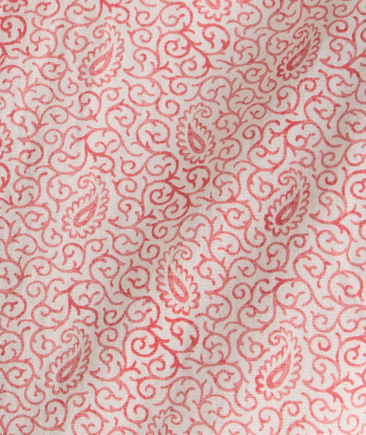 UNTUCKit Stretch Cotton Short-Sleeve Coldwell Shirt Orange Paisley Print | Fair Trade Certified