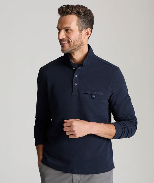 UNTUCKit Snap Fleece Pullover Navy