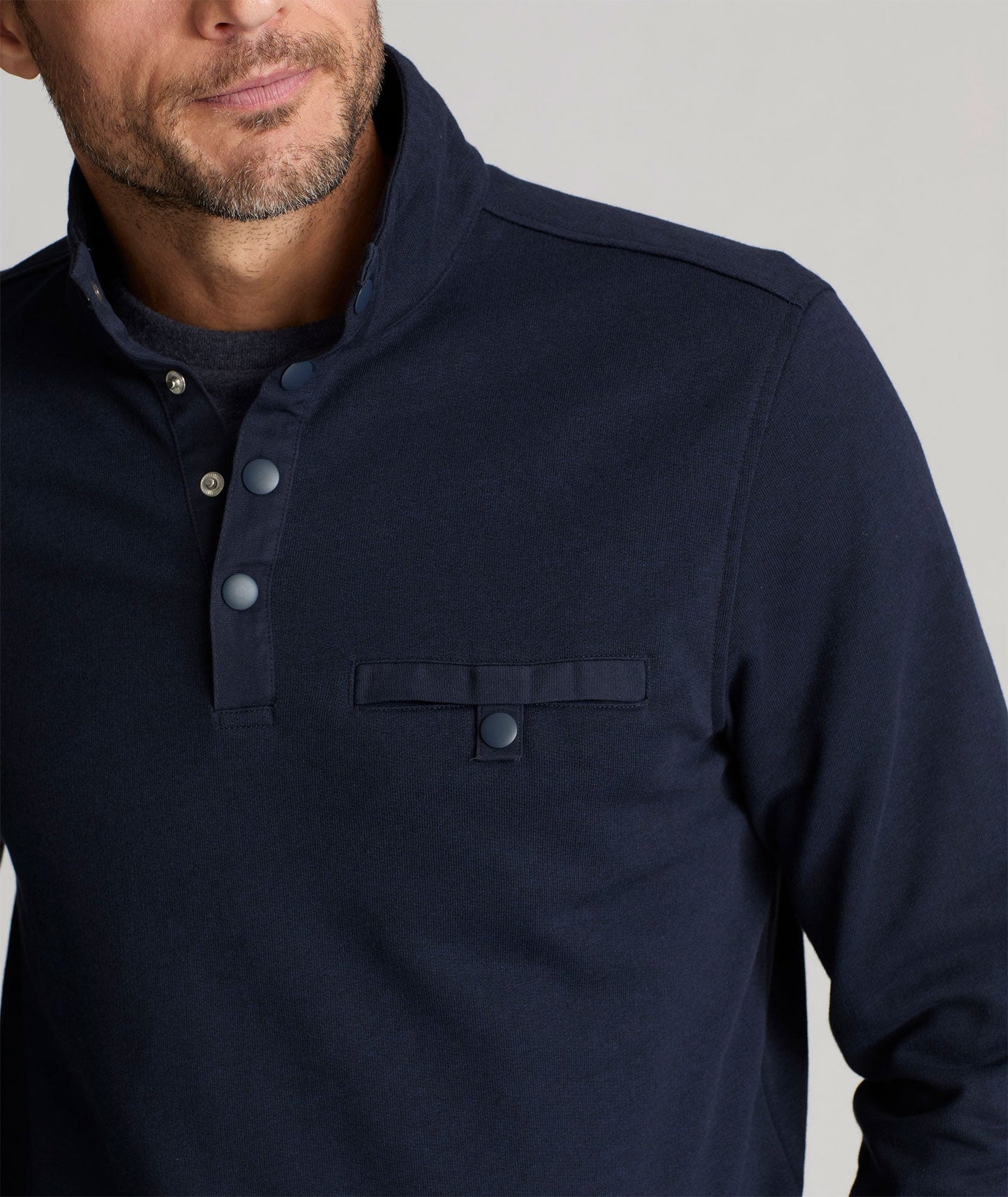 UNTUCKit Snap Fleece Pullover Navy