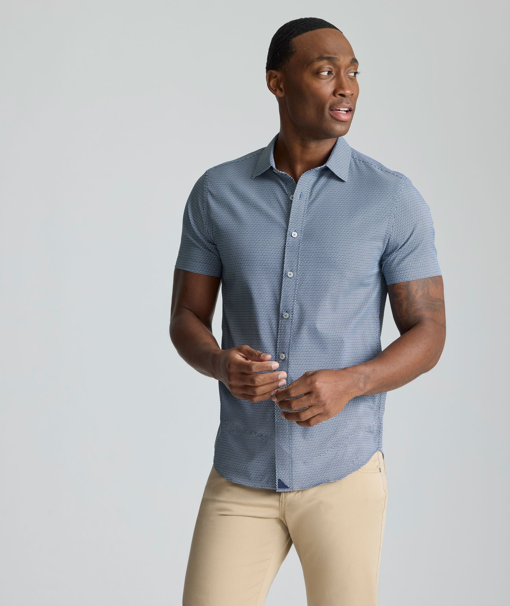 UNTUCKit Performance Short-Sleeve Lobo Shirt Navy