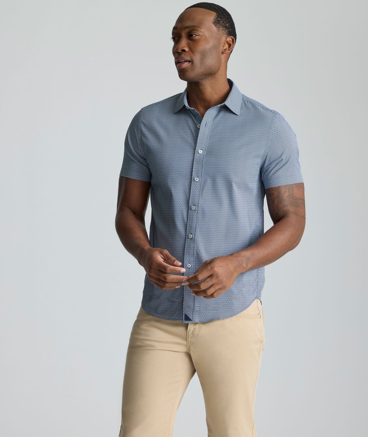 UNTUCKit Performance Short-Sleeve Lobo Shirt Navy