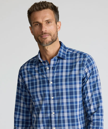 UNTUCKit Performance Mabry Shirt Blue & White Check