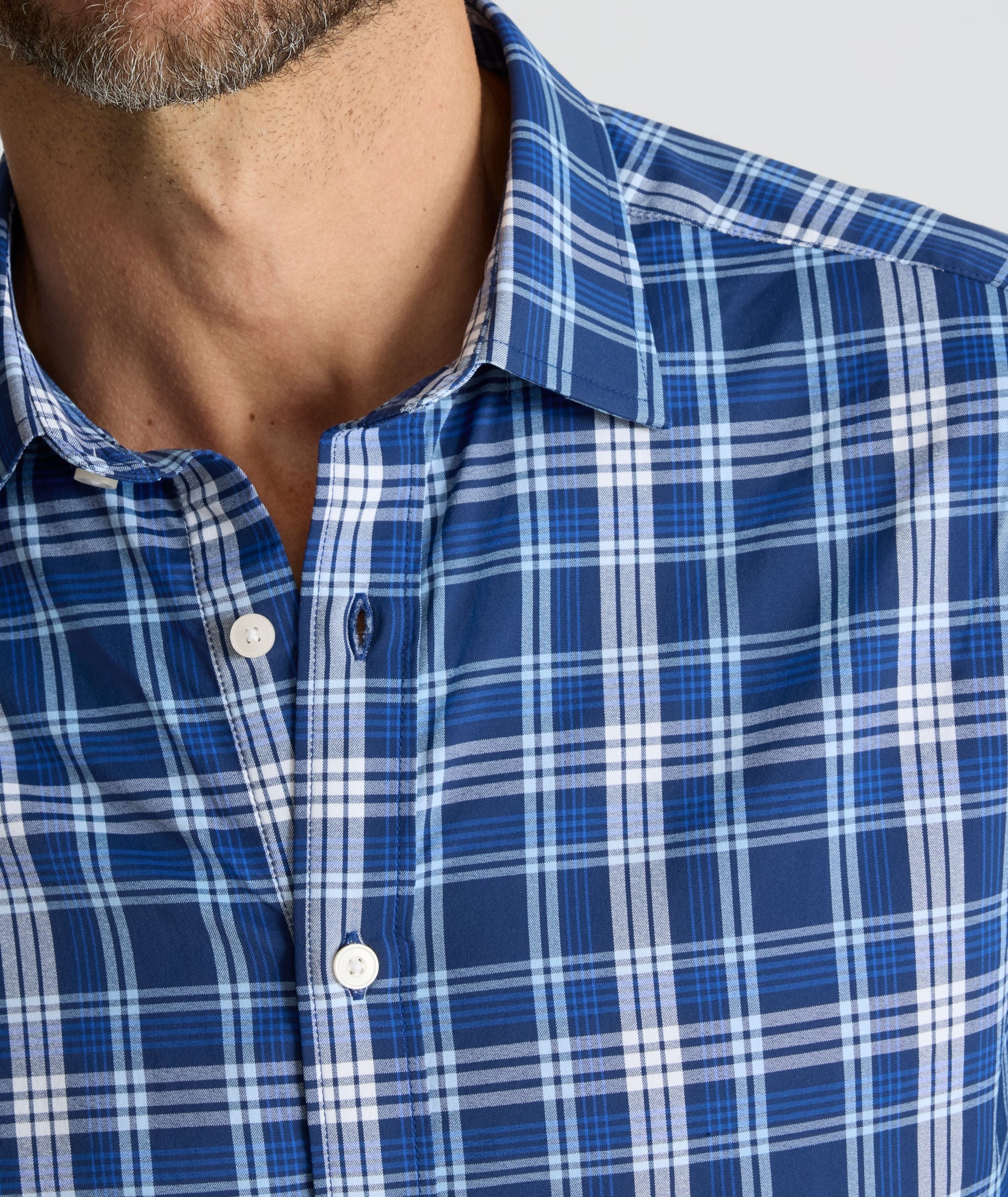 UNTUCKit Performance Mabry Shirt Blue & White Check