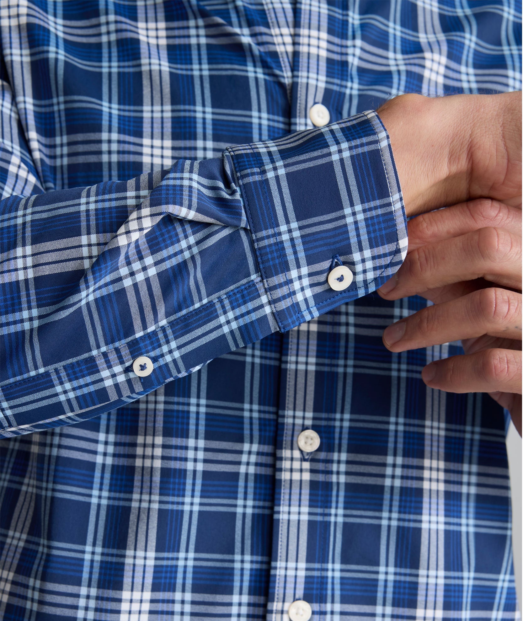 UNTUCKit Performance Mabry Shirt Blue & White Check