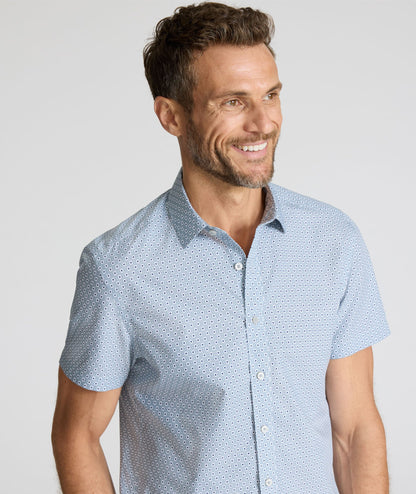 UNTUCKit Wrinkle-Free Short-Sleeve Strauss Shirt Gray Diamond Print