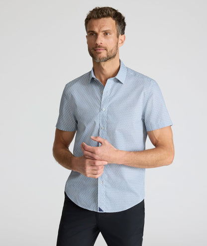UNTUCKit Wrinkle-Free Short-Sleeve Strauss Shirt Gray Diamond Print