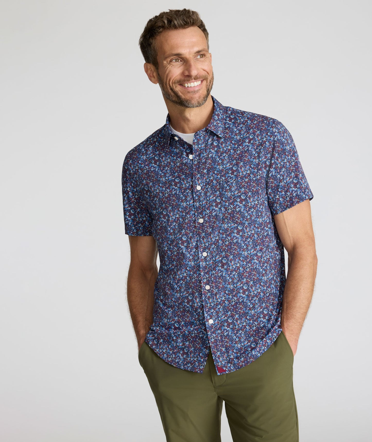 UNTUCKit Performance Short-Sleeve Tennyson Shirt Multicolor Print
